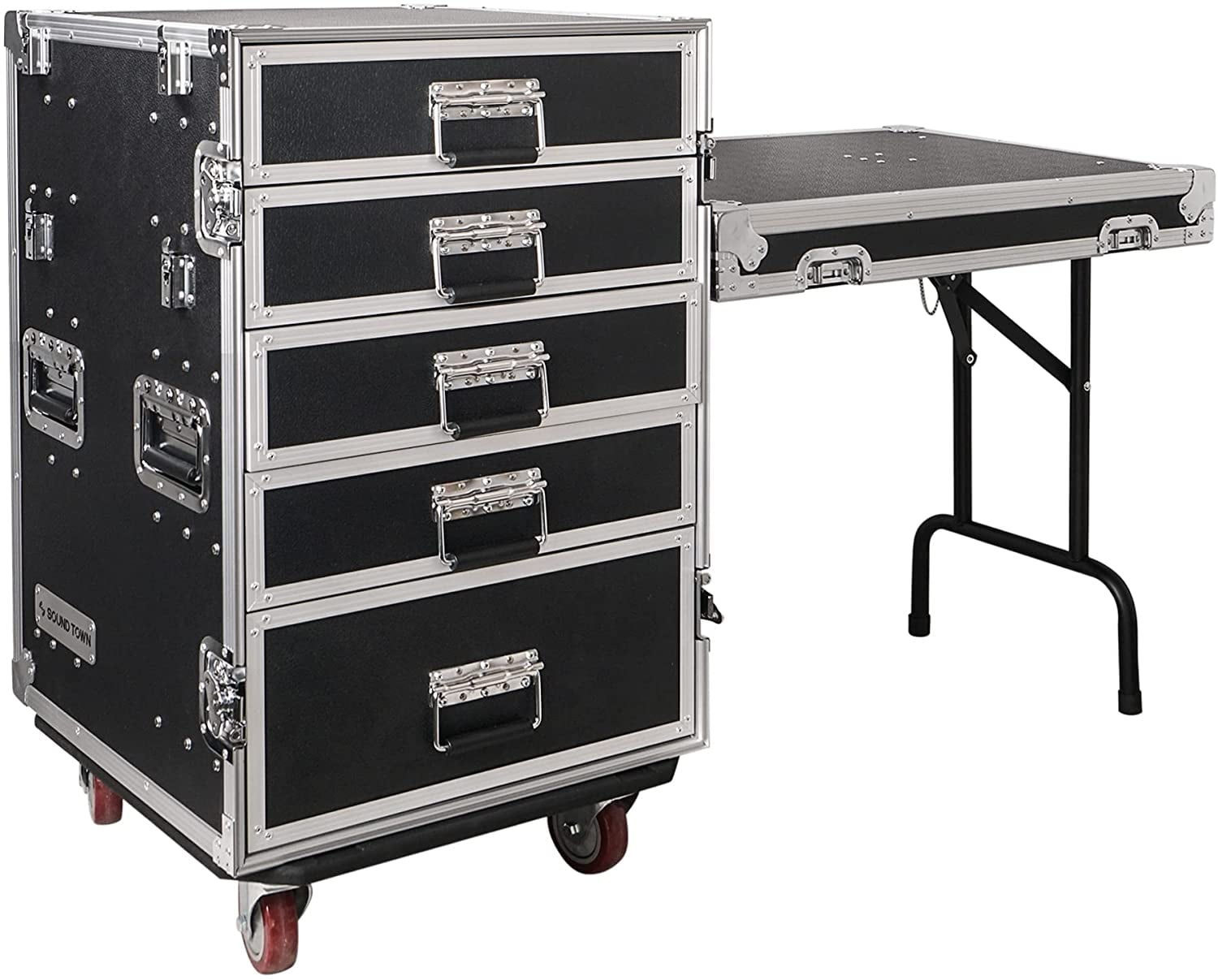 Sound Town 5-Drawer Customizable Stage and Studio Utility Equipment ...