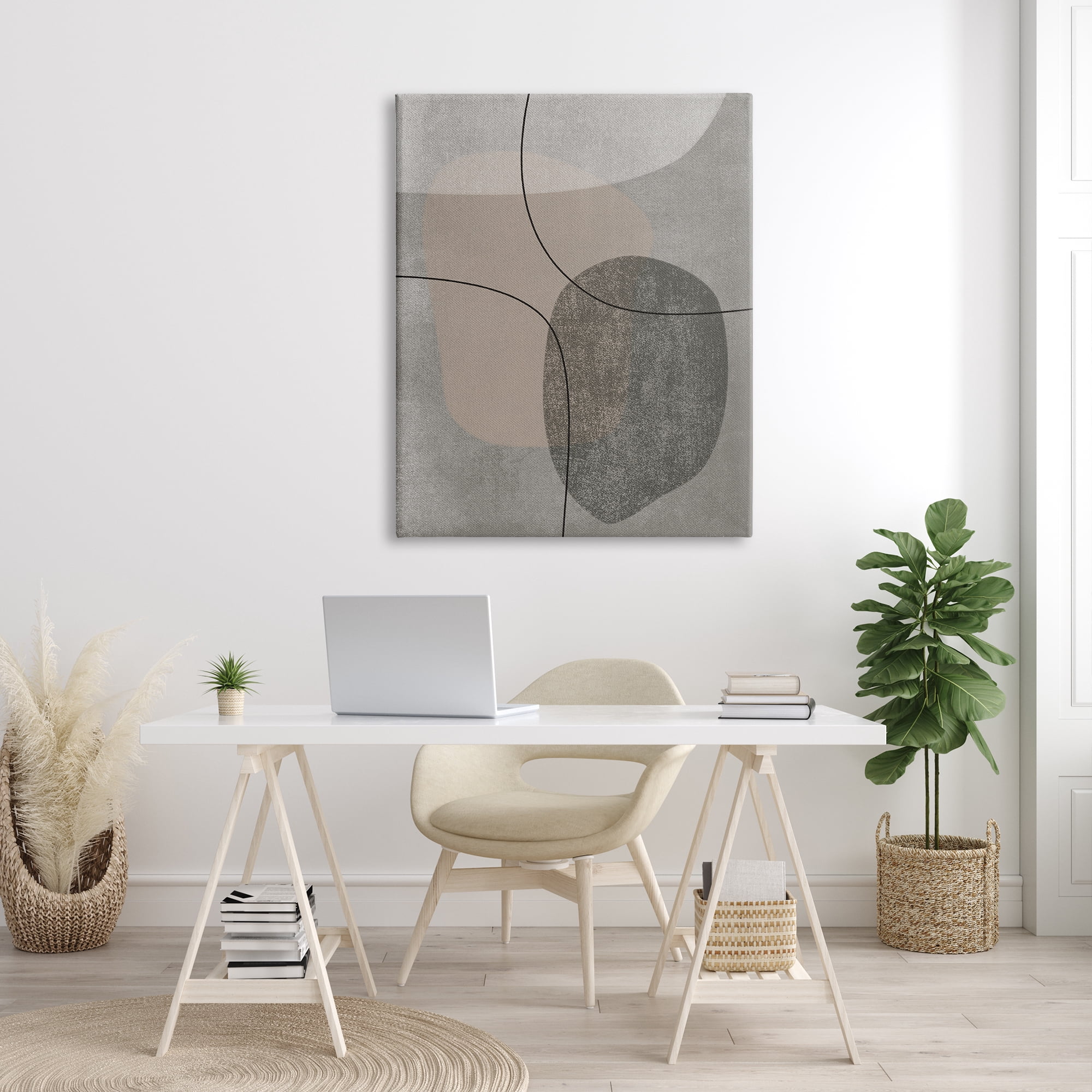 Stupell Industries Grey Pebble Like Shapes with Abstract Pattern, 36 x 48, Designed by JJ Design House LLC