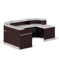 thumbnail image 6 of Esquire Glass Top UShaped Reception Desk with ADA Return  110"W x 79"D Driftwood Laminate/Silver Laminate Desktop Kickplate and Accents/Glass Top, 6 of 7