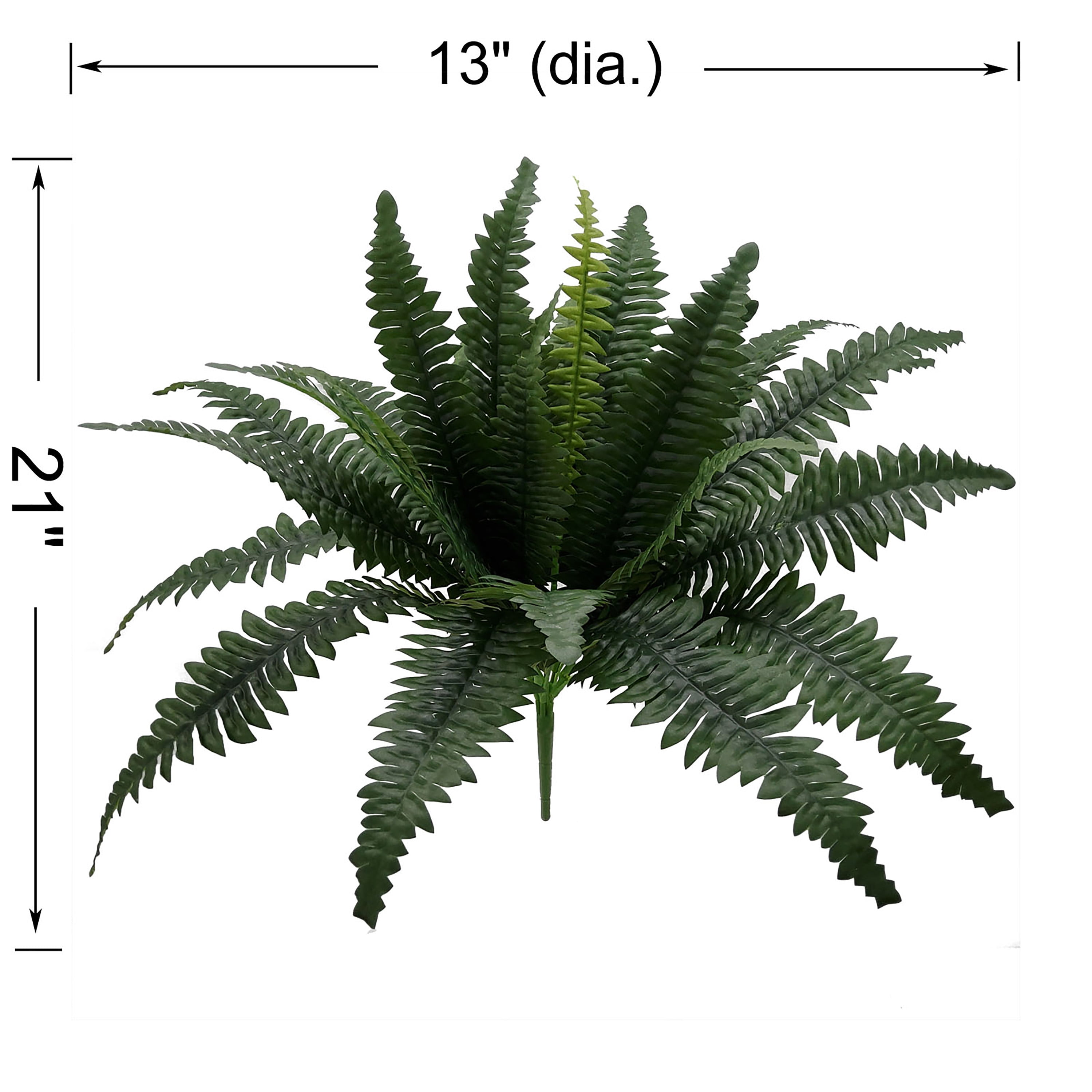 Mainstays 21in Indoor Artificial Plant, Fern Bush, Green Color. Indoor Use. Not in Pot.