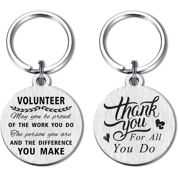 Volunteer Appreciation Gifts, Unique Thank You Volunteer Christmas Birthday Keychain for Women Men, May You Be Proud of the Difference You Make Present