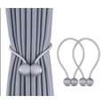 thumbnail image 1 of Paquete de 2 alzapaños de cortina magnéticos trenzados a mano de 49 cm prácticos alzapaños de cortina redondos decorativos para cortinas de oficina en casa (gris) TUNC Sencillez, 1 of 5