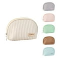 thumbnail image 6 of Simple Outdoor Toiletry Bag Cream Color Zipper Wash Pouch Female Travel Bath Storage Storage Bag Makeup Case PU Cosmetic Bag PINK, 6 of 8