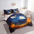 thumbnail image 2 of Manfei Kawaii Forest Ghost King Bedding for Kids, Night Sky Halloween Pumpkin King Bed in a Bag, Halloween Reversible, 7pcs, 2 of 7