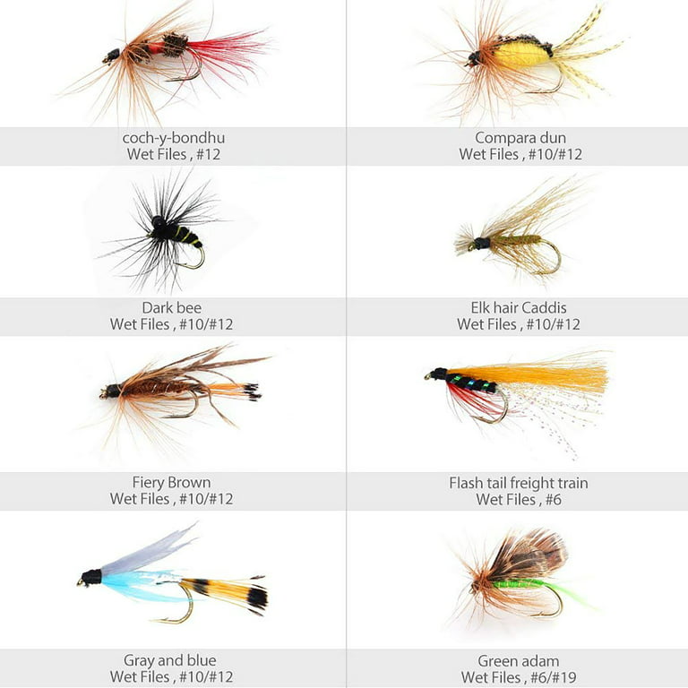 LotFancy Dry Wet Fly Fishing Lures Kit and Tackle Box