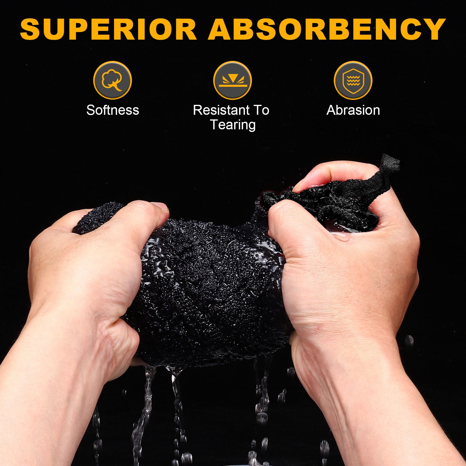 Uxcell Car Microfiber Towels 23.62 x 35.43 Inch Ultra Absorbent Microfiber Towel Care Polishing Detailing Waxing Cloths Single Layer for Car Kitchen Window, Grey/Black(600GSM)