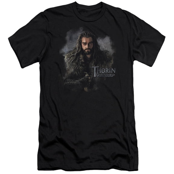 The Hobbit Thorin Oakenshield Premium Canvas Adult Slim Fit 30/1 T-Shirt Black