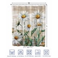 thumbnail image 4 of Split Shower Curtain for Transfer Bench, White Daisy Fabric Shower Curtains for Bathroom, Vintage Botanical Spring Floral Summer Tub Sliding Transfer Bench Waterproof Bath Curtains 72"x96", 4 of 9