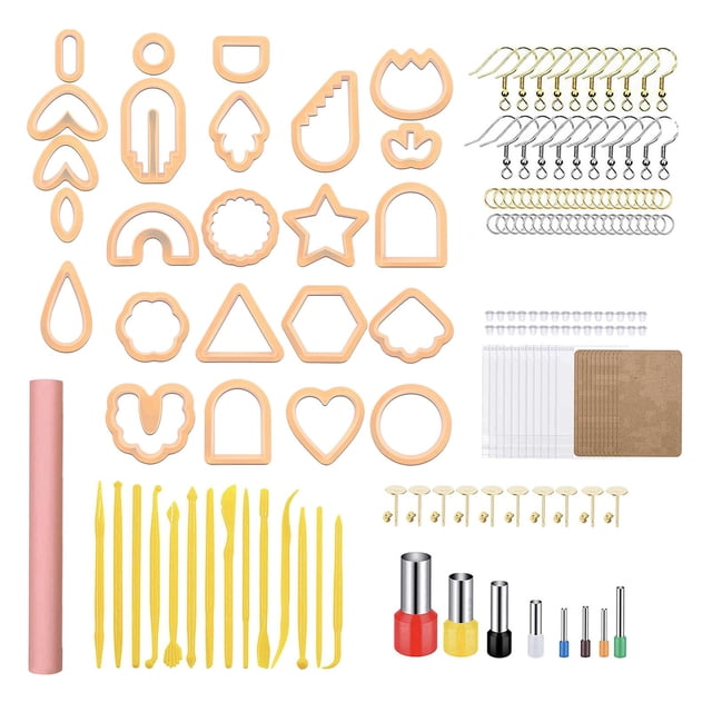 Accesorios de ganchos para arcilla polimérica Sunnimix Cortador de polímero Naranja 30 anillos