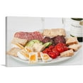 thumbnail image 1 of ARTCANVAS Food Plater With Cheese Meat Bread And Wine Diner Restaurant decor Canvas Art Print - Size: 40" x 26" (0.75" Deep), 1 of 9
