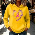 thumbnail image 3 of Craaazy Breast Cancer Awareness Hoodies for Women Long Sleeve Tops, Pink Ribbon Butterfly Sunflower Printed Pullover Sweatshirt with Front Pocket for Fall Winter Daily Wear, 3 of 5