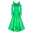 thumbnail image 4 of RUNQHUI Robe de Danse de Salon pour Femmes avec Strass, Professionnelle, Moderne, pour Valse, Tango, Compétition, Verte, TG, 4 of 7