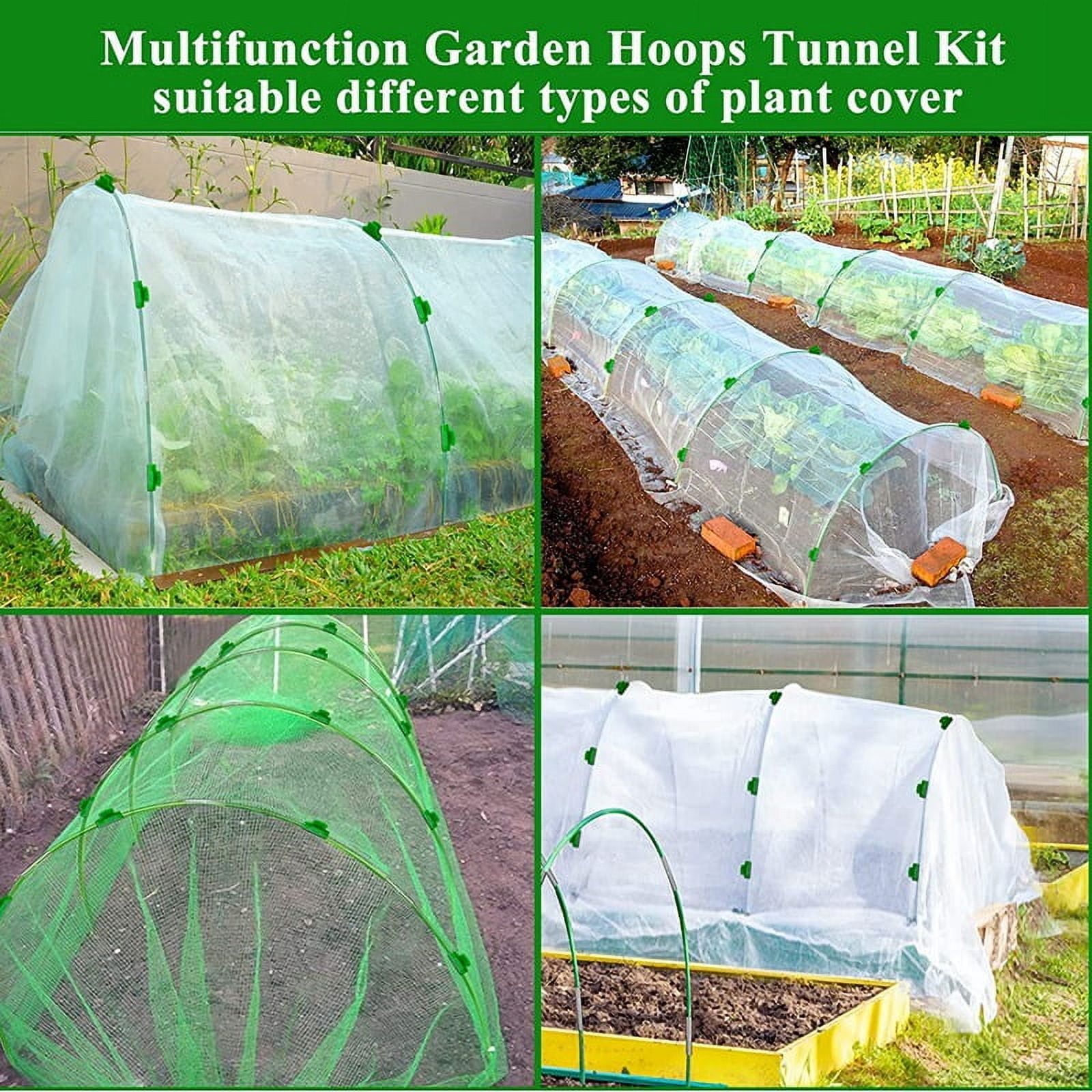Garden Hoops for Raised Bed, 6 Sets of 8FT Long Greenhouse Hoops Grow Tunnel, Rust-Free Fiberglass Support Hoops Frame