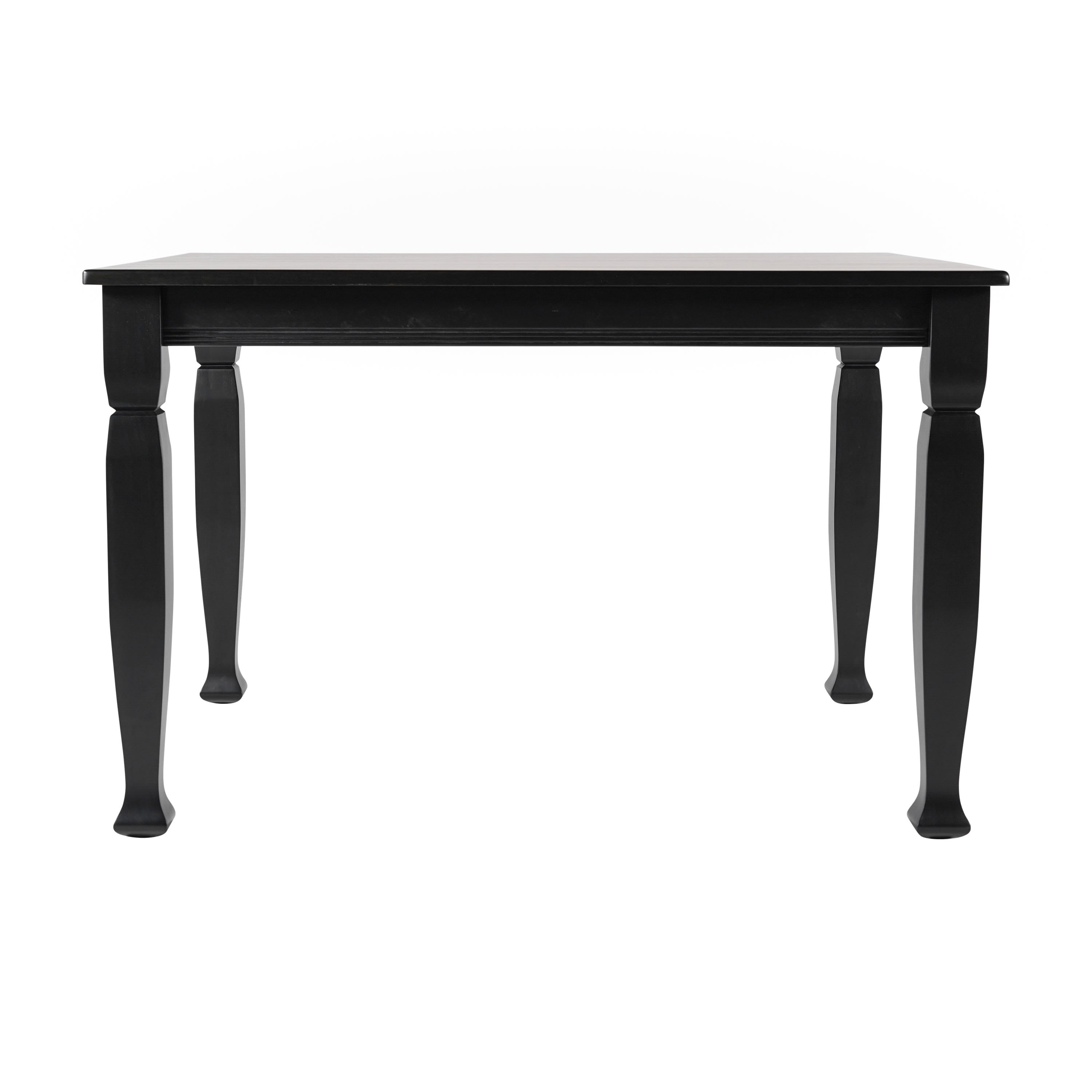 Merrick Lane 47" Wooden Dining Table with Sculpted Legs and Seating for 4 in Black