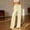 Yellow, variant on Women's Pajama Pants Striped Straight Leg Loungewear Drawstring High Waist Casual Pants Lightweight Soft Daily Wear