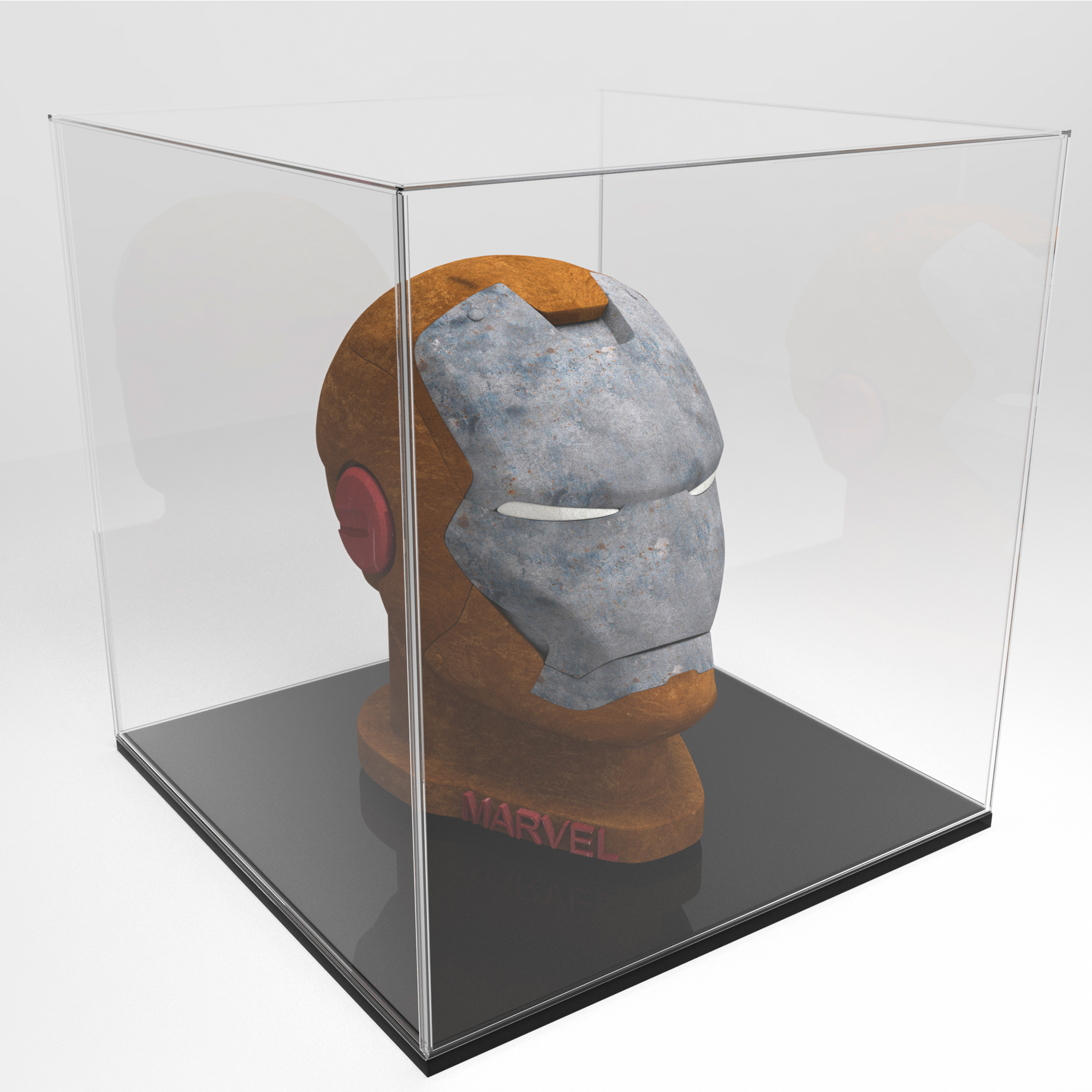 Group Vertical Clear Acrylic Display Case with Black Base 8x8x8 inch