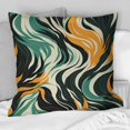 thumbnail image 4 of Designart "Regal Jungle In Orange And Green I" Abstract Printed Throw Pillow, 4 of 5