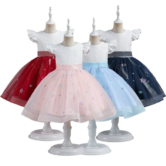 Esaierr 3-10Y Kids Princess Dress for Girls Pageant Dresses for Girls Flower Princess Dress Evening Dress Lower Girl Dresses for Wedding Bridesmaid Dresses Baby Tulle Tutu Bridesmaid Dress