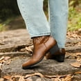 thumbnail image 5 of Men's Western Cowboy Boots-Mid-Cylinder Embroidered Pointed Square Toe Chunky Block Heel Retro Wide Calf Boots-Traditional Country Boot, 5 of 6