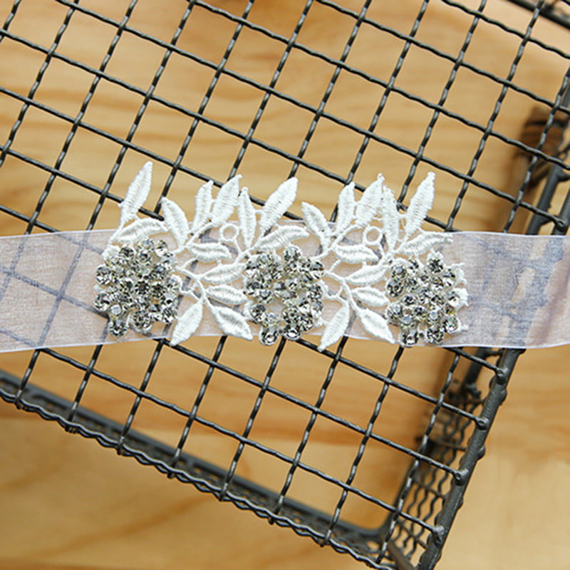 LUX ACCESSORIES Bridal Bride Wedding Bridesmaid Floral Flower Pave Metal Stretch Bracelet