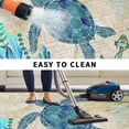 thumbnail image 5 of Teal Sea Turtle Coastal Outdoor Rug for Patio/Deck/Porch, Non-Slip Large Area Rug 6 x 9 Ft, Vintage Summer Beach Seaweed Indoor Outdoor Rugs Washable Area Rugs, Reversible Camping Rug Carpet Runner, 5 of 8