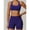 Violet, variant on AEXTO Women's Solid Backless Halter Crop Top & High Waist Shorts Workout Gym Yoga Set, Sporty Breathable Comfy Fitness Outfits for Women, Ladies Gym Clothes, Activewear, Valentine's Day Gift