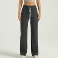 thumbnail image 2 of Chbgutlmr Pants for Women High Waisted Drawstring Stretchy Straight Leg Athletic Casual Loose Pants, 2 of 6