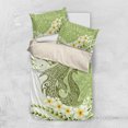 thumbnail image 1 of Green Hawaii Shark Tattoo Bedding Set Frangipani With Polynesian Pastel Version, 1 of 6