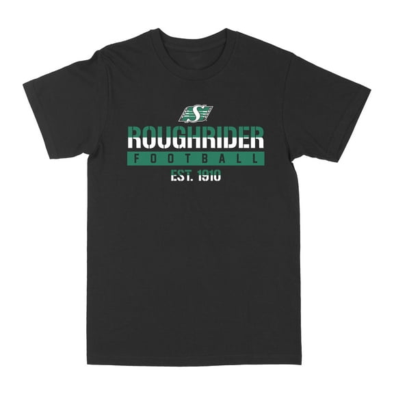 CFL Saskatchewan Roughriders Football Stripe Black Medium T-Shirt
