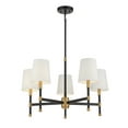 thumbnail image 3 of Brody 5-Light Chandelier in Matte Black with Warm Brass Accents, 3 of 5