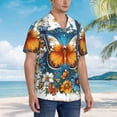 thumbnail image 2 of Lsque Spring Butterfly Flowers pattern Hawaiian Shirt for Men, Unisex Summer Beach Casual Short Sleeve Button Down Shirts-3X-Large, 2 of 9