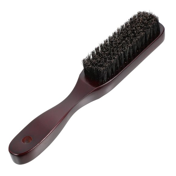 HLONK 1Pc Man Wooden Beard Brush Mustache Brush Professional Barber Brush (Black)