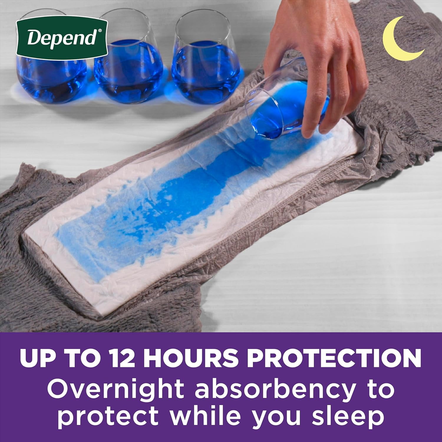 Depend Night Defense Adult Incontinence Underwear for Men, Disposable, Overnight, Large, Grey, 72 Count, Packaging May Vary