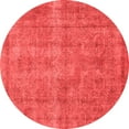 thumbnail image 1 of Ahgly Company Machine Washable Indoor Round Abstract Red Modern Area Rugs, 7' Round, 1 of 4