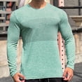 thumbnail image 2 of WTXUE Base Layers Long Sleeve, Crew Neck Mesh Breathable Sweat Pullover Base Shirt Running Basketball Outdoor Train Activewear for Men Green M, 2 of 9