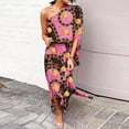 thumbnail image 1 of Women‘s Spring Fashion 2023 One Shoulder Ruched Bodycon Dresses Sexy Fitted Cocktail Party Dress, 1 of 3