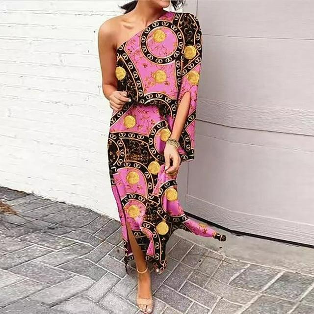 Women‘s Spring Fashion 2023 One Shoulder Ruched Bodycon Dresses Sexy Fitted Cocktail Party Dress