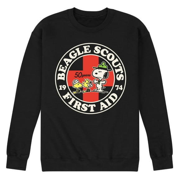 Peanuts - Beagle Scouts First Aid - Men's Crew Neck Fleece Pullover