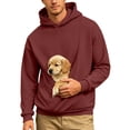 thumbnail image 2 of Pet Pouch Hoodie for Men Fall Winter Long Sleeve Loose Hooded Sweatshirt with Dog Pouch Cat Carrier Hoodies, 2 of 8