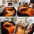 thumbnail image 5 of 5'x7' Area Rugs, Basketball Indoor Outdoor Area Rug for Living Room Bedroom, Basketball Modern Abstract Art Flame Washable Bathroom Rugs Kitchen Floor Carpet Mats Home Decor Aesthetic, 5 of 8