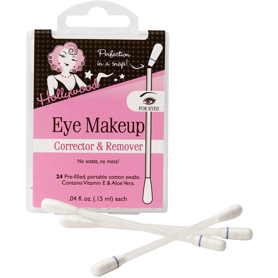 Hollywood Eye Makeup Corrector & Remover Cotton Swabs, 0.4 fl oz, 24