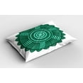 thumbnail image 2 of Ambesonne Green Mandala Pillow Sham 2 Pack, Round Eastern Flower, 30"x20", Seafoam and White, 2 of 3