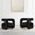 thumbnail image 2 of Manhattan Comfort Amirah Solid Wood Frame Accent Chair in Black (Set of 2), 2 of 7