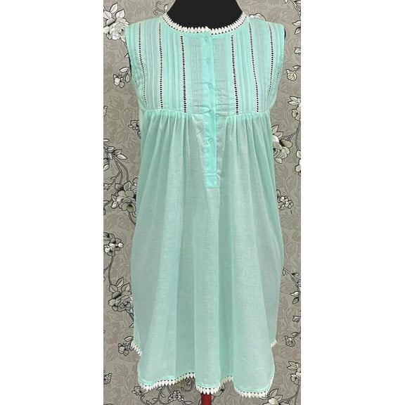 Victorian-Inspired 100% Cotton Nightgown by SoieRose - SR-1131 - Sea Green