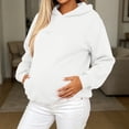 thumbnail image 6 of AKOEE Maternity Clothes Women Sweatshirts Loose Soft Zip-Breastfeeding Nursing Pullover Sweater Hoodie (M, White), 6 of 8