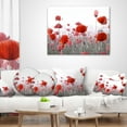 thumbnail image 4 of Designart Amazing Red Poppy Flower Garden - Flower Throw Pillow - 18x18, 4 of 5