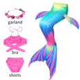 thumbnail image 3 of Traje de baño de fantasía para niña, disfraz de sirena para Cosplay, regalo de fiesta para niños, cola de sirena para nadar, sin Monofin, 3 of 5