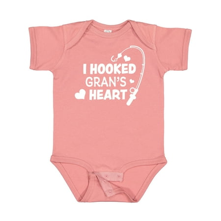 

Inktastic I Hooked Gran s Heart with Fishing Rod Gift Baby Boy or Baby Girl Bodysuit