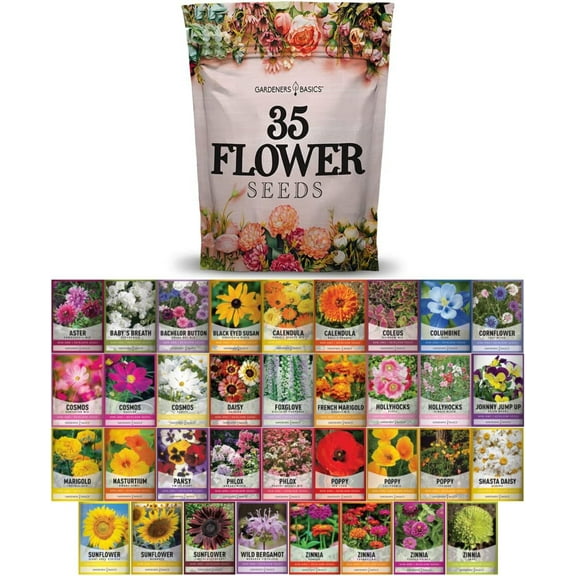 Wildflower, Perennial,  Annual Flower Seed Kit | 35 Variety Pack