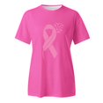 thumbnail image 4 of Cancer Shirts for Women Pink Ribbon Print Short Sleeve Tees Summer Casual Fight Cancer Crew Neck Tops, 4 of 4